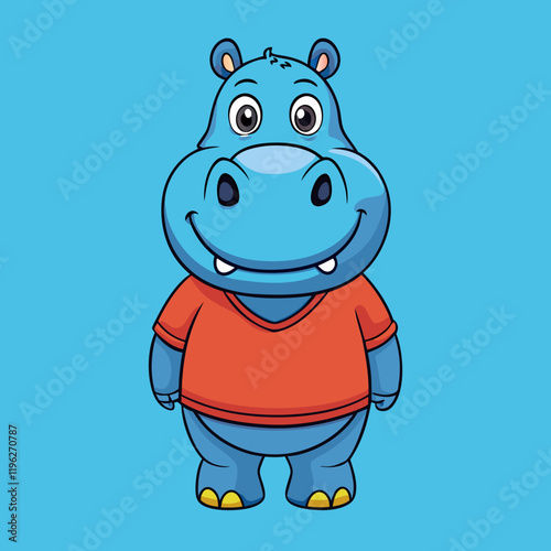 hippo happy cartoon art
