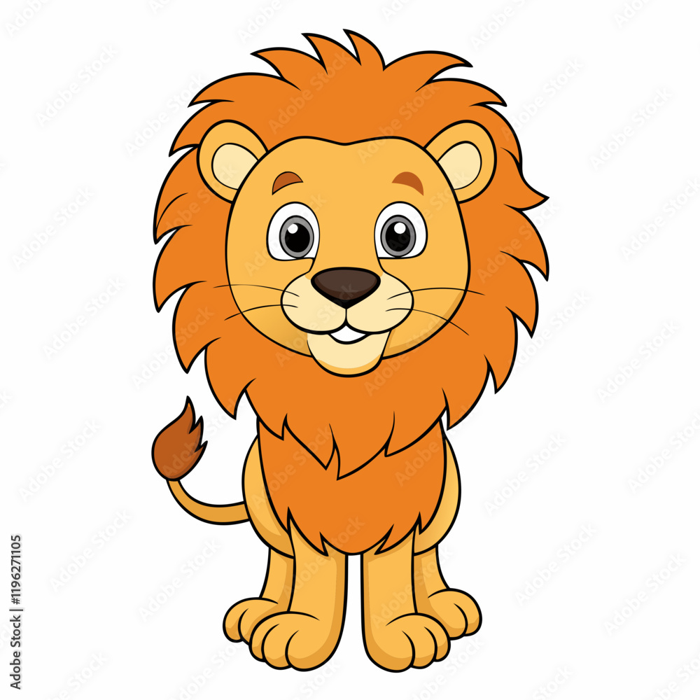 lion cartoon isolated on white lion cartoon isolated on white