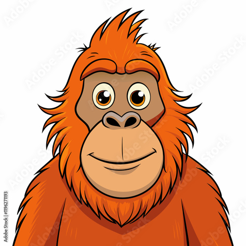 orangutan vector cartoon face maskot