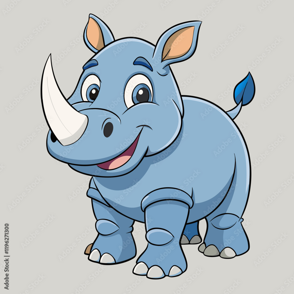 Fototapeta premium cartoon rhino vector illustration