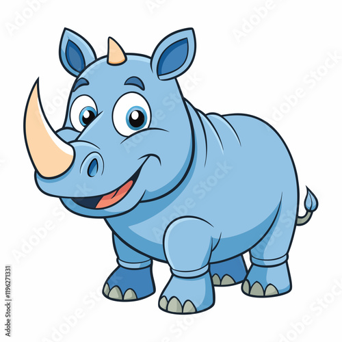 rhino cartoon isolated on white
