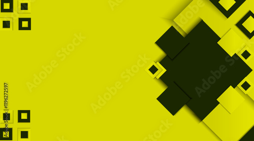 Abstract background vector design with geometric shape for banner, corporate, flyer, presentation, decorative | Modern square shape shadow background with canary colour