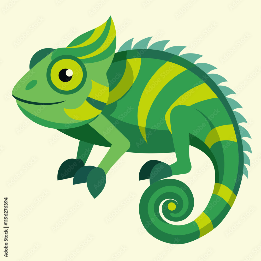 Fototapeta premium chameleon cartoon illustration