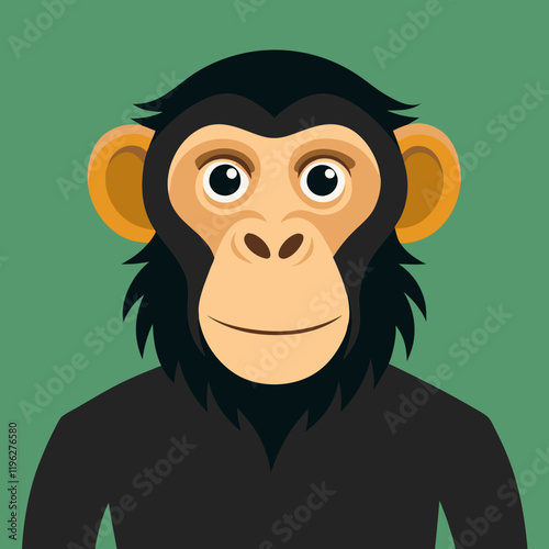 vector illustration of cartoon chimpanzee