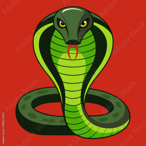 vector illustration of a cartoon cobra