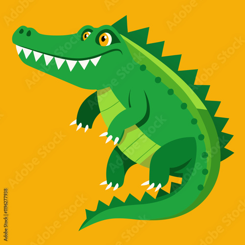 illustration of a  cartoon crocodile 
