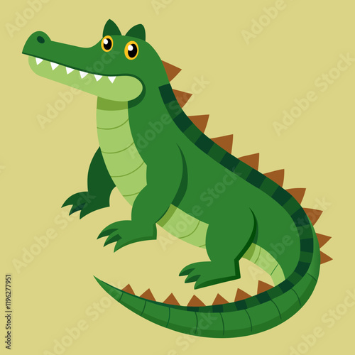 illustration of a  cartoon crocodile 