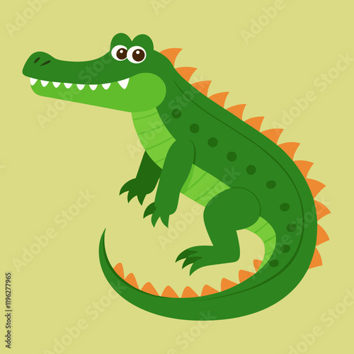 illustration of a  cartoon crocodile 