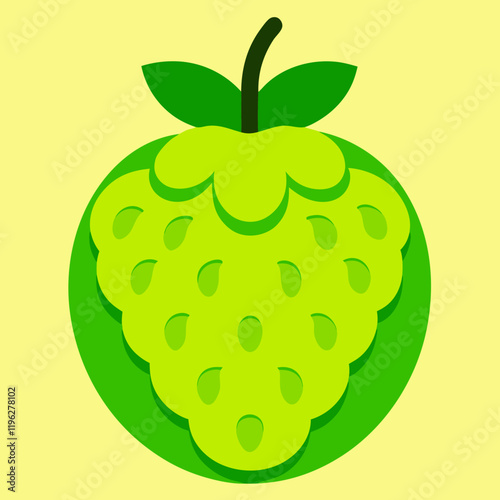 vector illustration of an custard apple