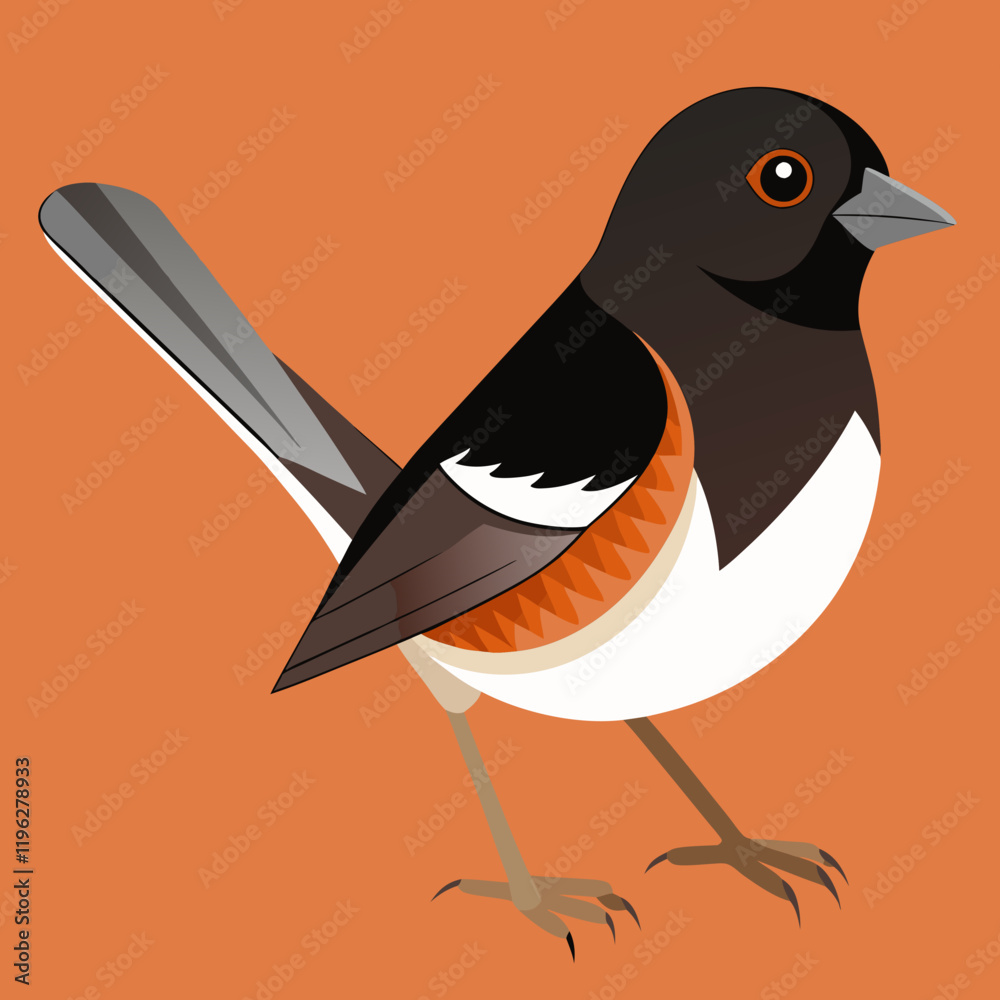 Fototapeta premium vector illustration of a eastern towhee bird