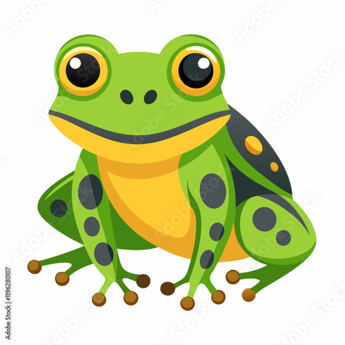 vector illustration of an green frog