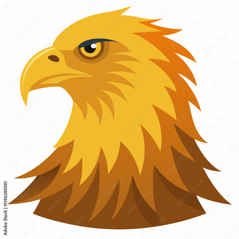 Fototapeta premium golden eagle head vector illustration