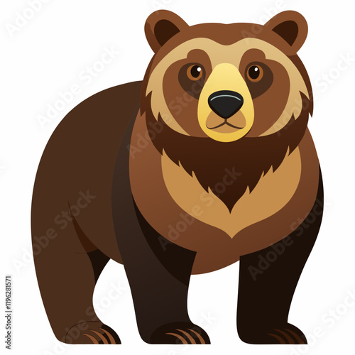 grizzly bear isolated on white