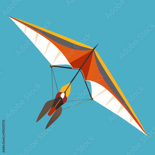 vector illustration of an hang glider