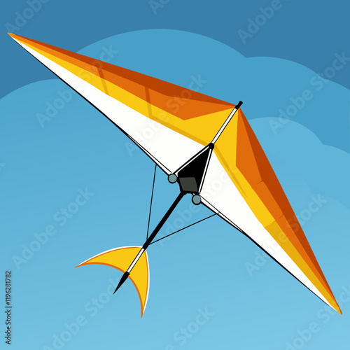 vector illustration of an hang glider