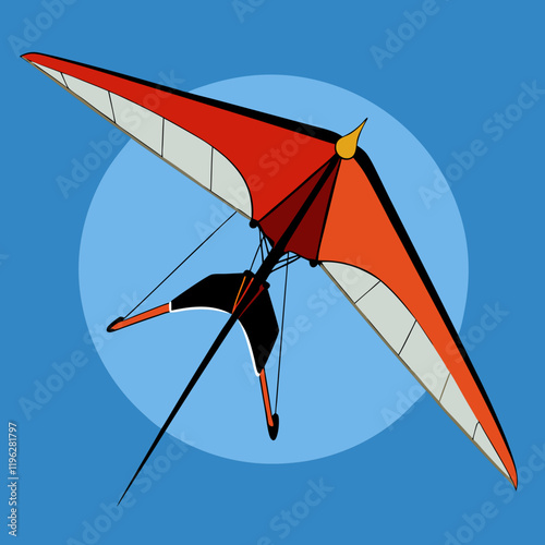 vector illustration of an hang glider