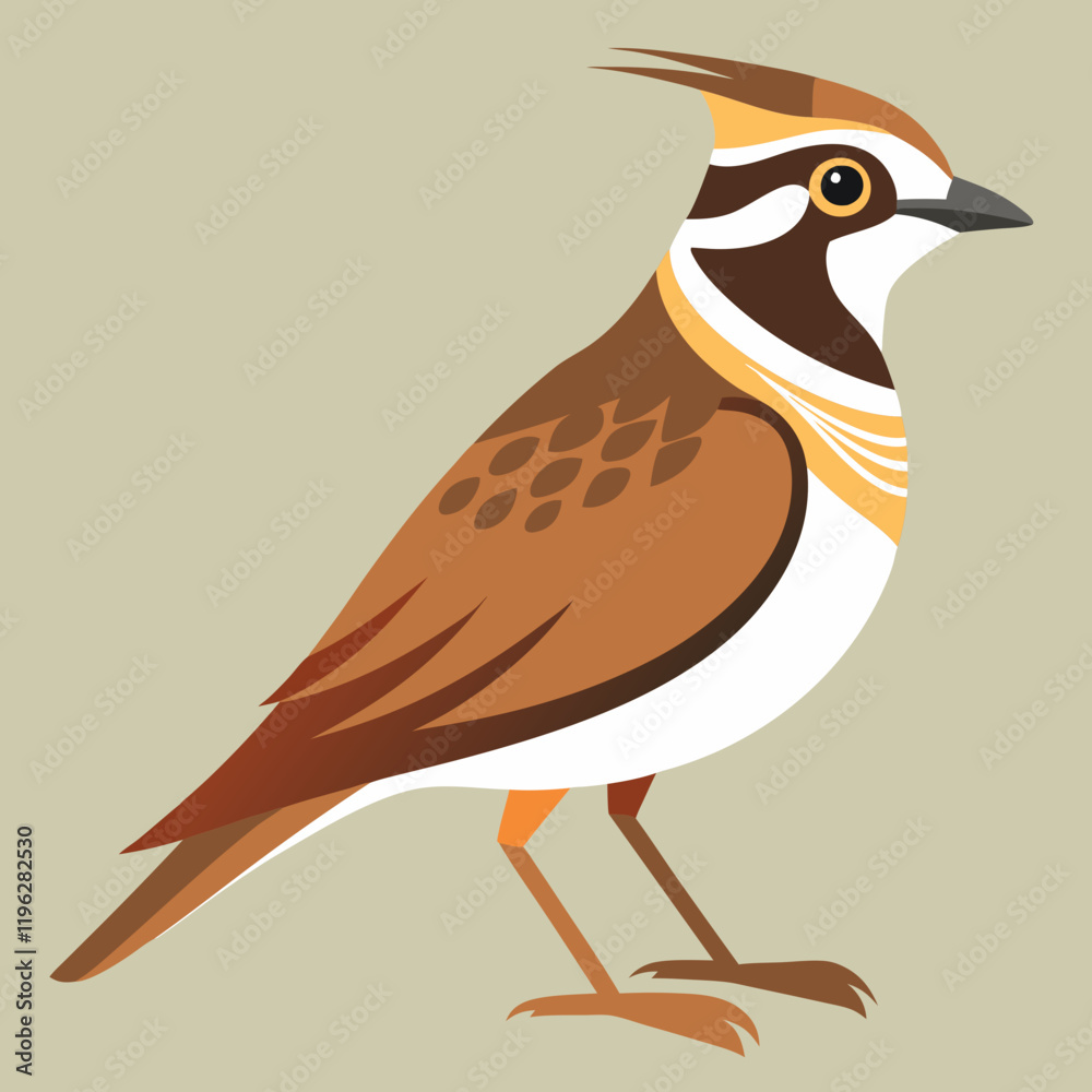 Fototapeta premium vector illustration of an horned lark