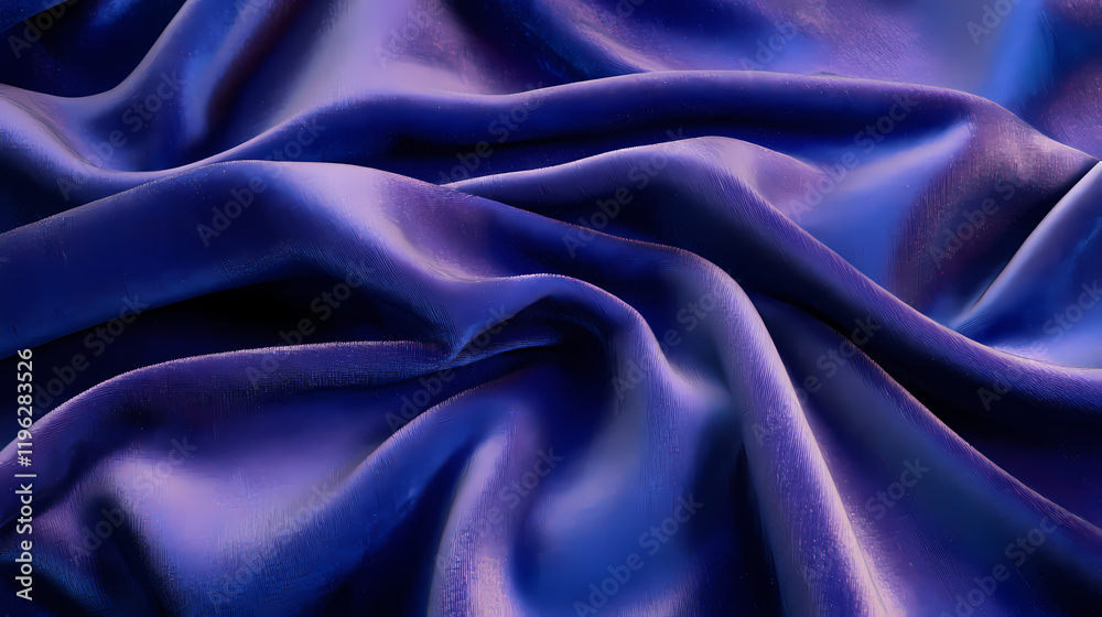 Fototapeta premium Close up of blue and purple velveteen fabric as patterned textured background for design purposes. Velvetfern. Illustration