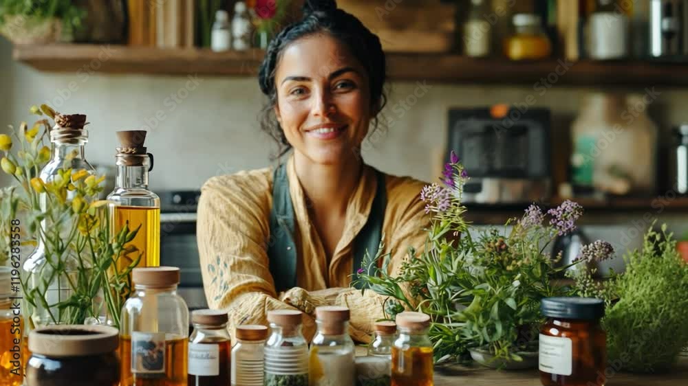 A woman scientist researches native medicinal knowledge, blending modern techniques with traditional healing methods for effective remedies