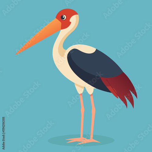 marabou stork vector art