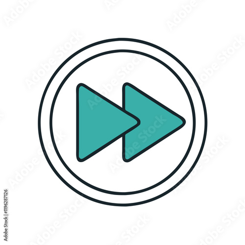 Fast forward button icon in circular teal outline Free Download Fast forward button icon in circular teal outline - GFXLoad