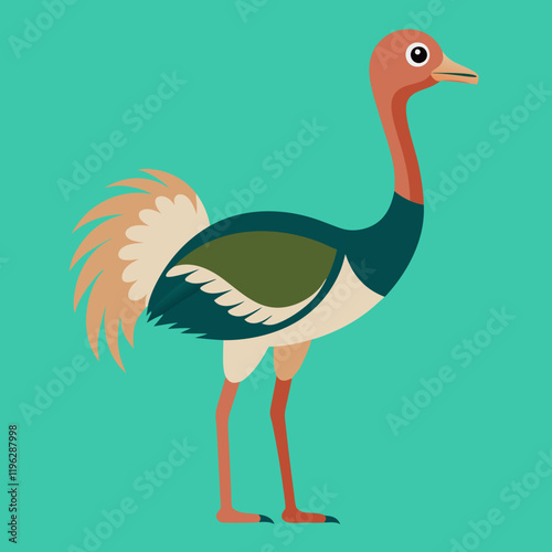 illustration of a cartoon ostrich