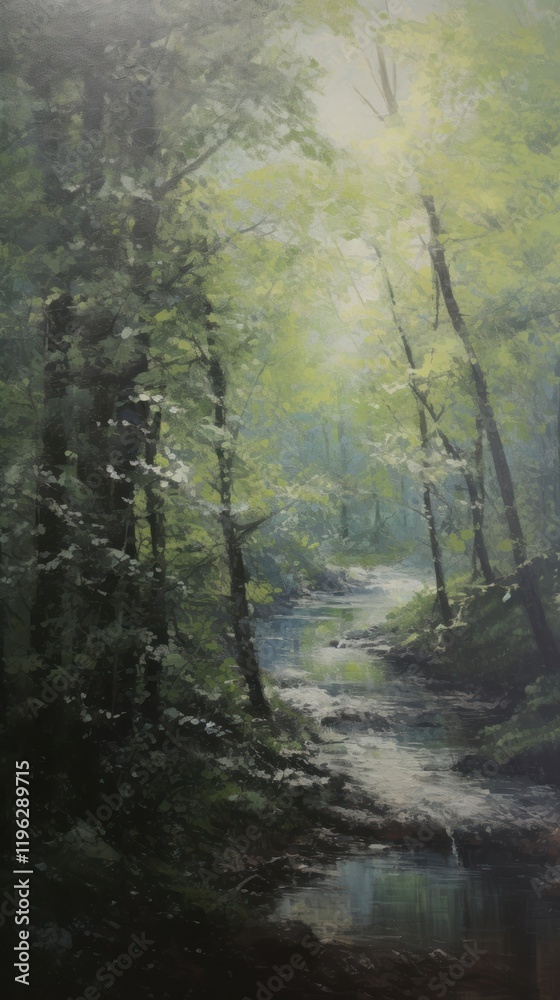 Obraz premium Spring forest landscape outdoors.