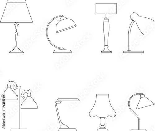 vector illustration design image of interior bedroom table lamp