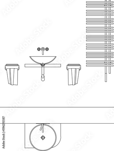 vector illustration design image of lavatory and bathroom in home bathroom interior