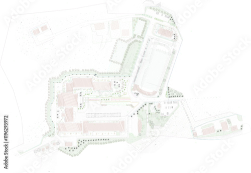 vector illustration design image landscape plan site plan layout commercial villa area