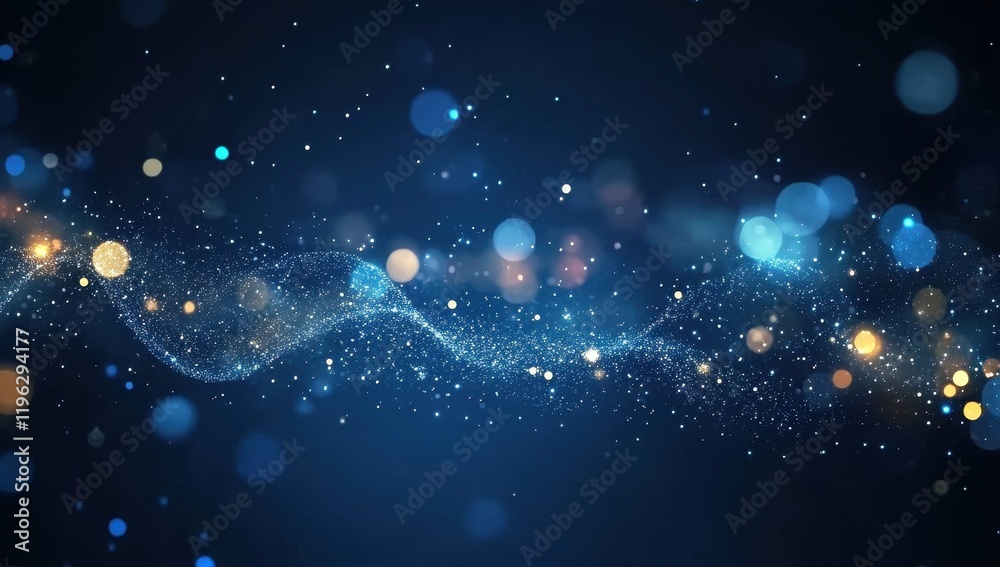 Obraz premium Abstract Blue Particle Glow Background