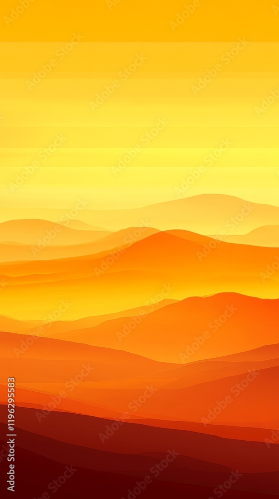 Fototapeta premium Sunset over rolling hills, warm colors.