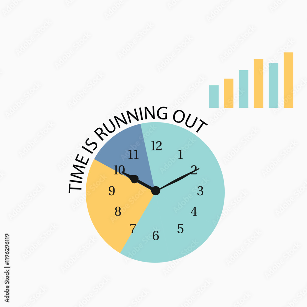 Time is running out icon isolated on white background clock technology vector design illustration. Time is running out icon isolated on white background clock technology vector design illustration.