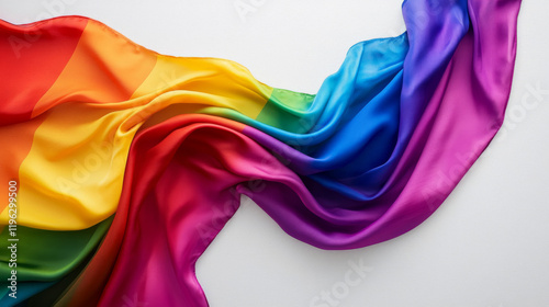 Rainbow Pride Flag Draped Fabric, LGBTQIA+ Symbol, Gay Pride Month