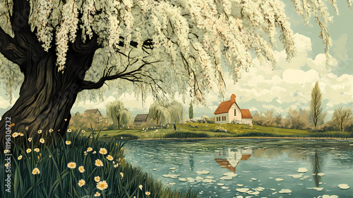 Karte von dithmarschen. Willowbloom. Illustration