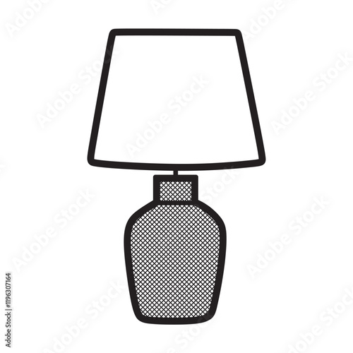 cylinder night light, black and white vector photo