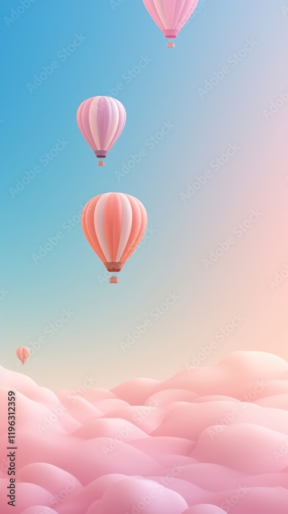 Fototapeta premium Balloon backgrounds aircraft cloud.