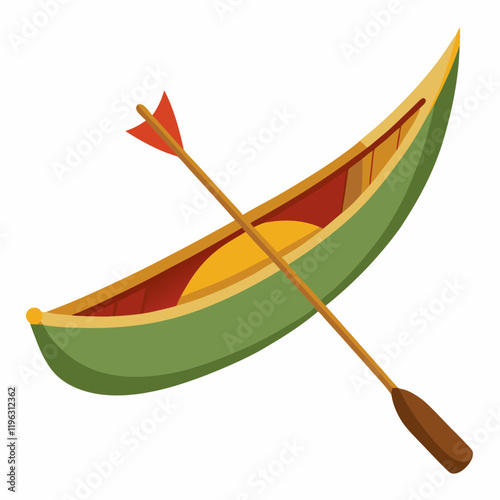 canoe on white background