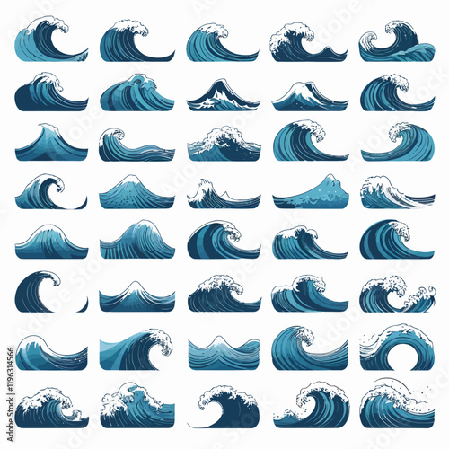 set of blue and white mustaches