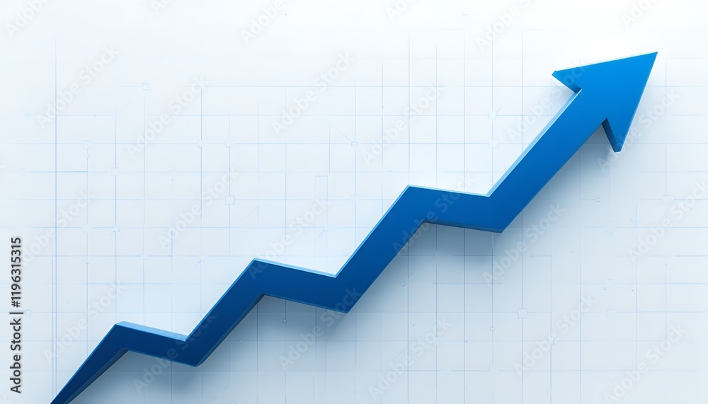 A Blue Growth Trend Graph Illustrates Positive Financial Progress A Blue Growth Trend Graph Illustrates Positive Financial Progress