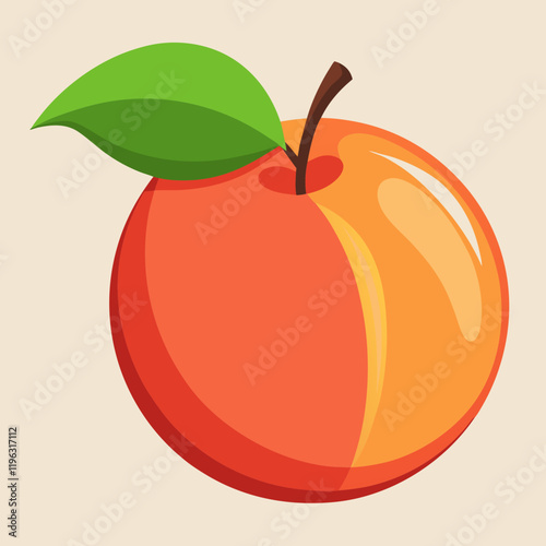 vector illustration of an nectarine
