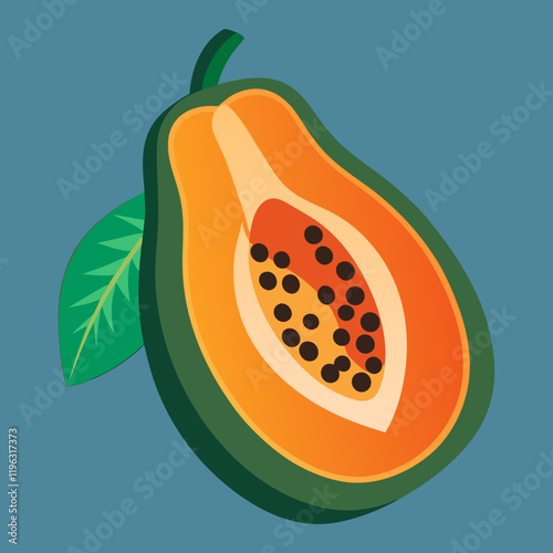 vector illustration of an papaya fruit