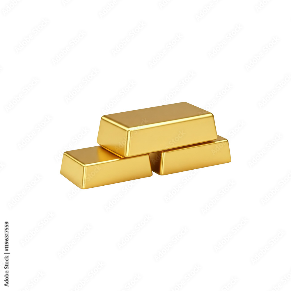Simple Gold Bar Icon with Sharp Edges and Glowing Highlights Simple Gold Bar Icon with Sharp Edges and Glowing Highlights