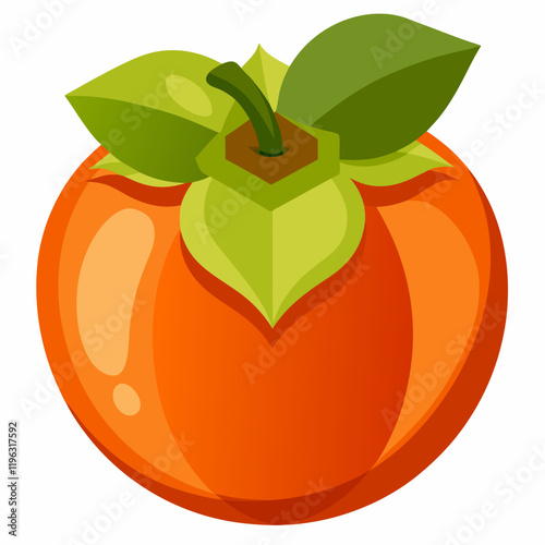 vector illustration of an persimmon fruit