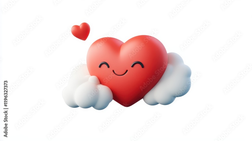 Heart with embedded cloud, symbol of love, dreams, hope and optimism in a celestial embrace. Heart with embedded cloud, symbol of love, dreams, hope and optimism in a celestial embrace.