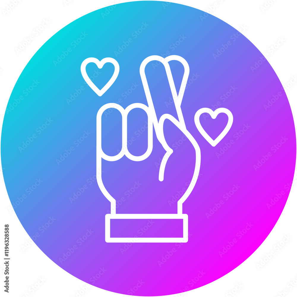 Anniversary Crossed Fingers Icon Anniversary Crossed Fingers Icon