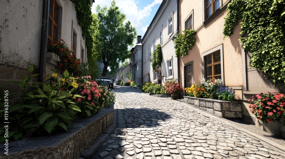 Naklejka premium Charming Village Street