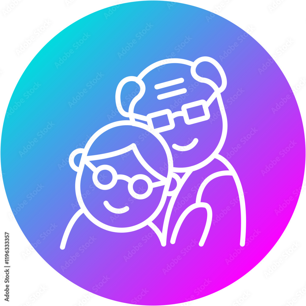 Obraz premium Grandparents Hugs Icon