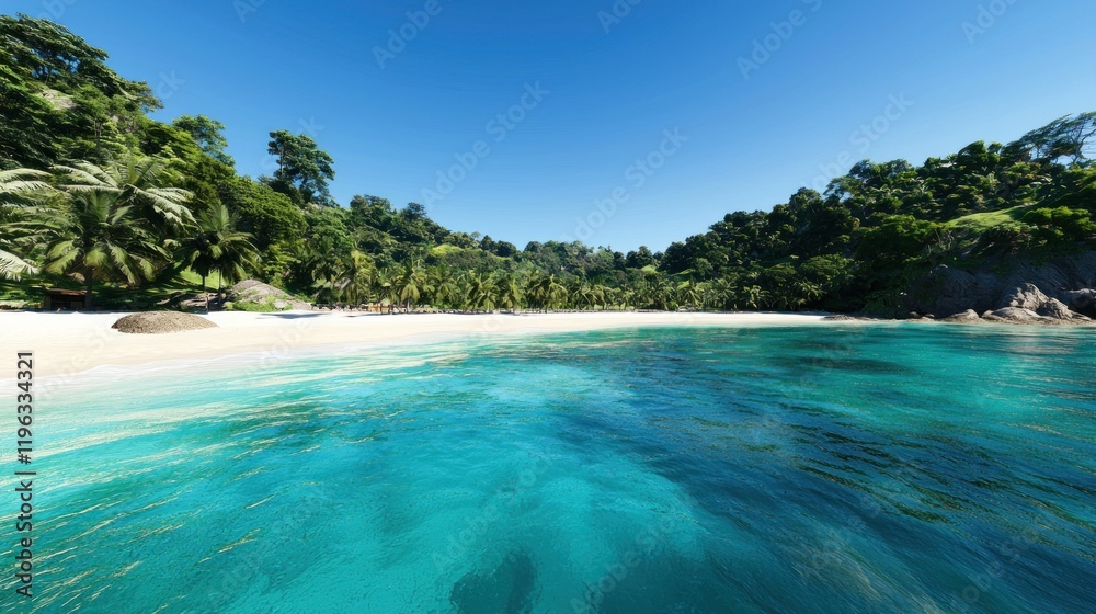 Fototapeta premium Serene Tropical Beach Paradise