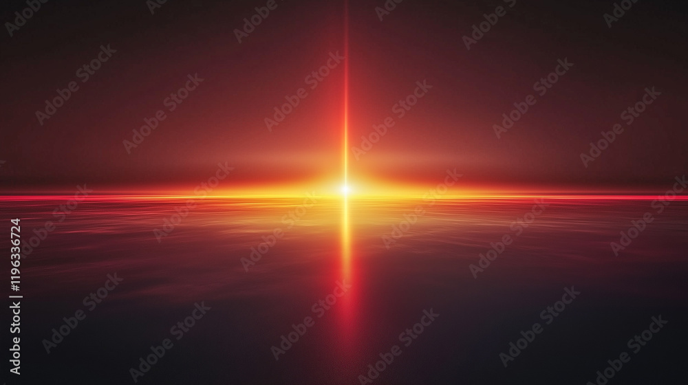 Fototapeta premium Abstract gradient glow background with a bright central light and horizontal lines